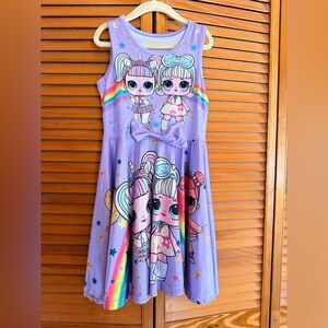 L.O.L. Surprise! Purple Rainbow Doll Print Girls Casual Dress